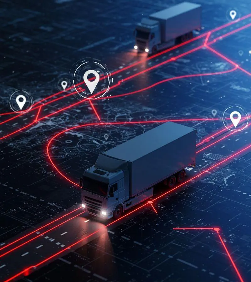 Regional logistics network illustration