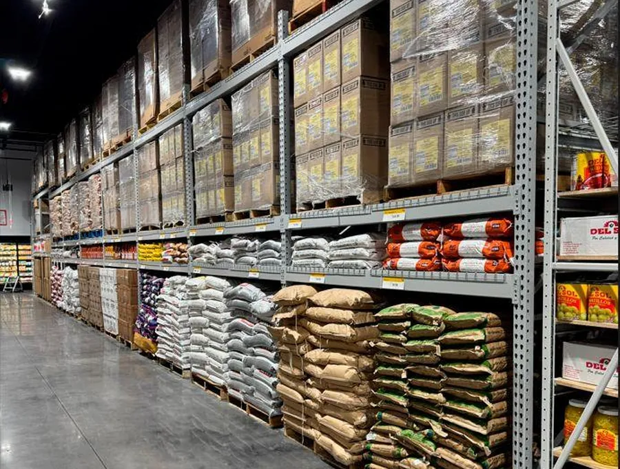 Lamassu food products stored in a modern warehouse